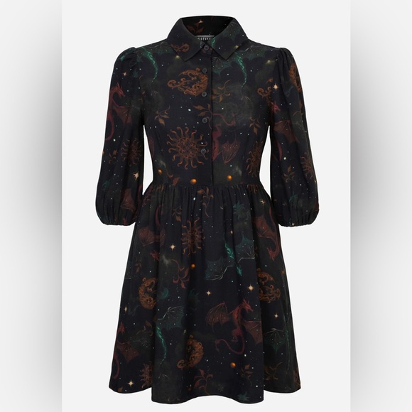 Disturbia Phoenix Dragon Printed Mini Shirt Dress - Picture 7 of 9